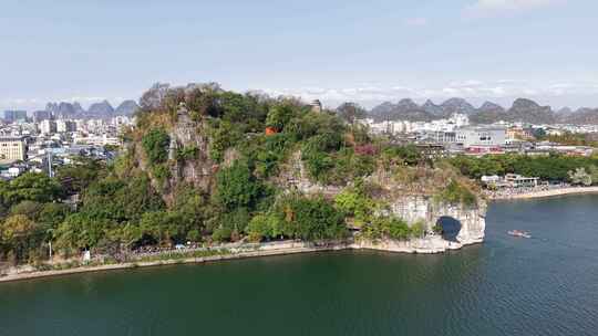 航拍广西桂林象山景区