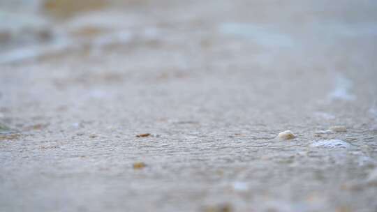 海南三亚海边沙滩海浪特写