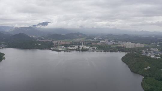 北京雁栖湖雨后云雾航拍视频