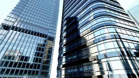 商务写字楼玻璃幕墙延时视频
