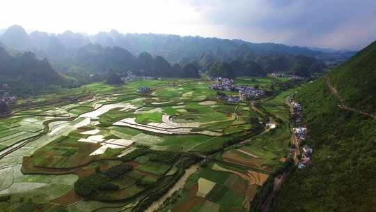 贵州黔西南兴义万峰林景区田园风光风景航拍