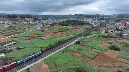 贵州安顺市平坝区鲍家屯古村落航拍风光