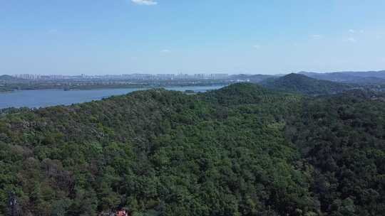 武汉洪山区吹笛景区航拍