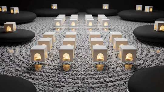 室内烛台烛光布置场景素材