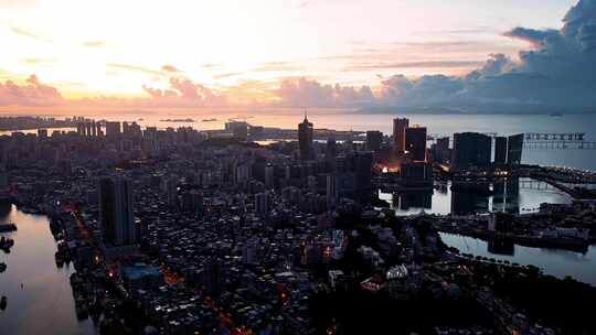 粤港澳大湾区澳门城市风光航拍