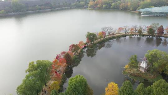 南京湖泊前湖景区景点航拍