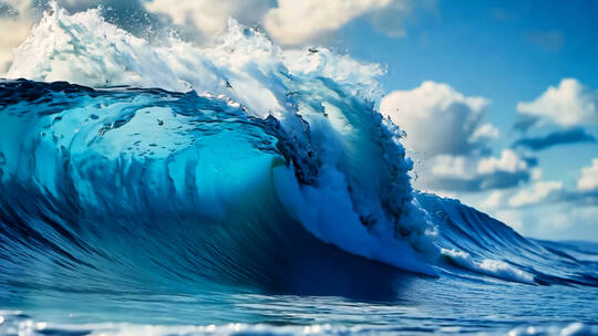 海浪的壮丽景象 波涛汹涌的海浪高清在线视频素材下载
