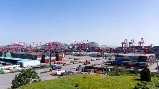 上海洋山港集装箱码头延时摄影