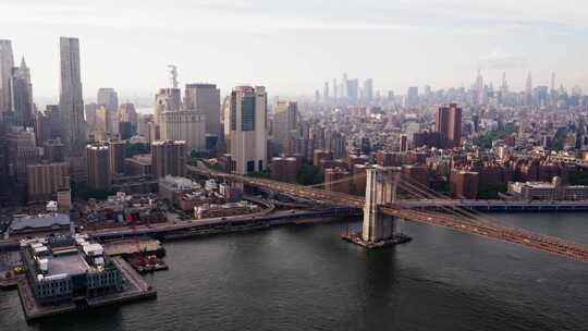 布鲁克林大桥，纽约，城市景观，无人机