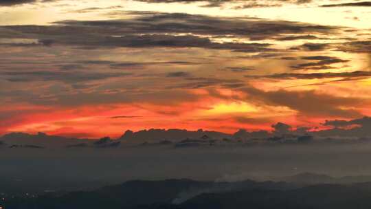 晚霞 夕阳 天空 火烧云 彩霞景观