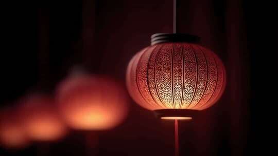 节日庆典氛围感灯笼点亮美好夜晚