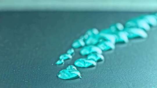 蓝色水滴微距特写