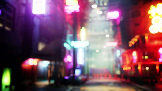 夜间城市灯光散焦背景视频素材模板下载