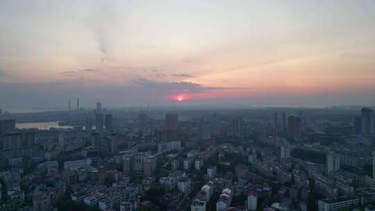 江西九江日出九江大景航拍