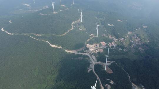 航拍福建江口风电风景4K实拍视频