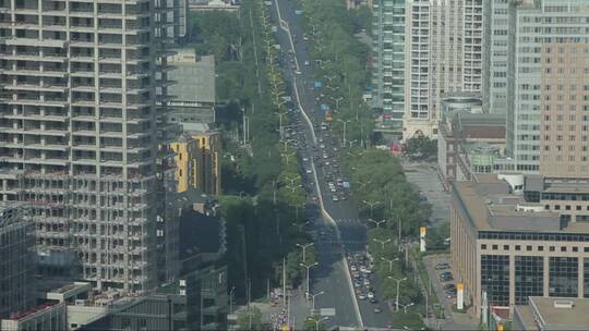 北京高空俯瞰城市交通