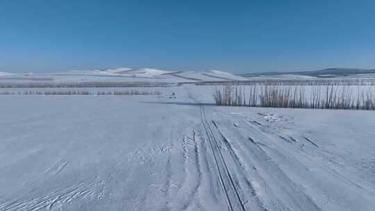 呼伦贝尔垦区雪原风光