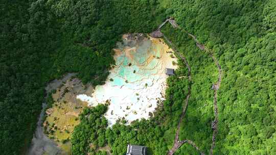 黄龙风景区五彩池延时素材