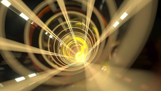 科技感发光HUD隧道 3D渲染