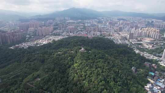 福建龙岩莲花山仰止阁航拍