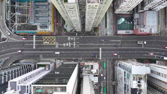 香港高楼交通俯拍