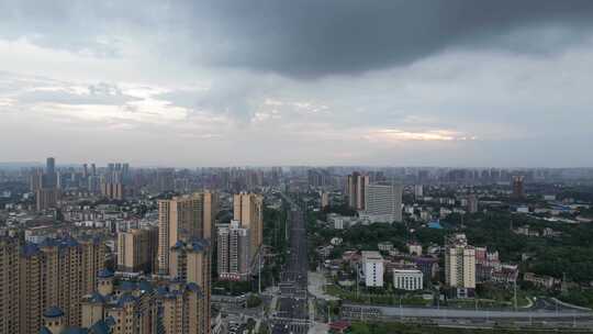 航拍衡阳城市道路衡州大道高空