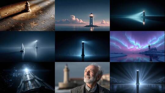 指引方向的光芒灯塔守护希望高清在线视频素材下载