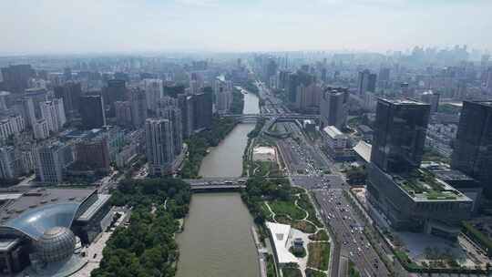 浙江杭州城市风光航拍