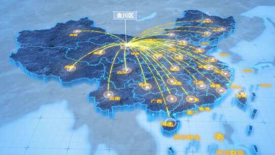 金昌市金川区辐射全国网络地图ae模板