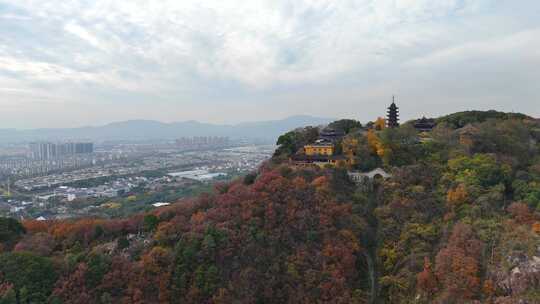 航拍苏州灵岩山寺