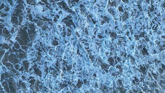 俯拍海面浪花素材