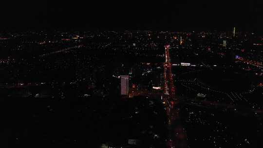 航拍 天津 夜晚 夜景 地标