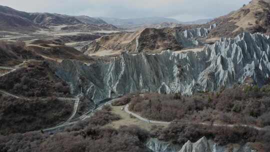 航拍四川甘孜州墨石公园