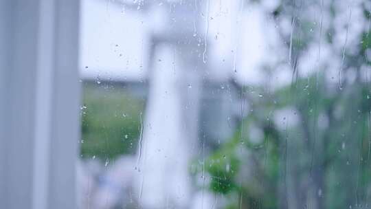 窗外雨景视频素材模板下载