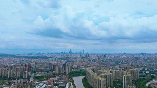 最新广州城市航拍延时风起云涌延时暴风雨