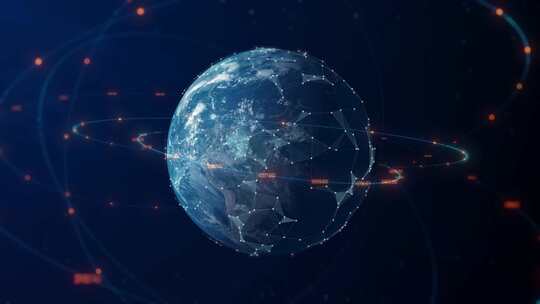 5G科技感数字线条粒子地球旋转