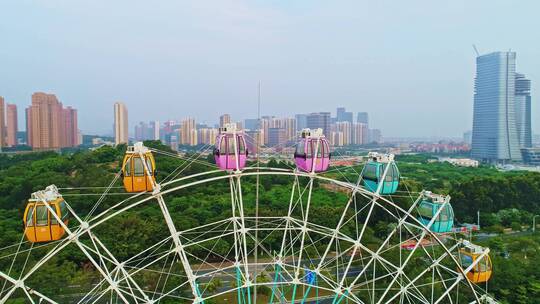 航拍厦门观音山梦幻沙滩水上乐园