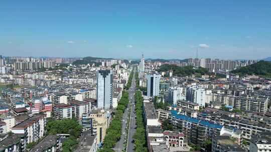 航拍江西宜春建设宜春大景