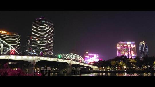海珠桥夜景视频素材模板下载