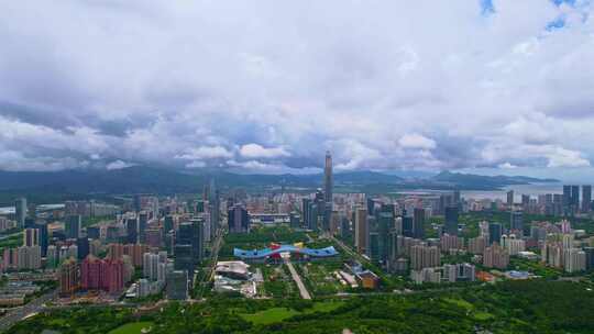 深圳城市繁华现代都市大景商业写字楼