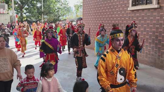 潮汕英歌舞耍狮子广东过年潮汕文化普宁汕头