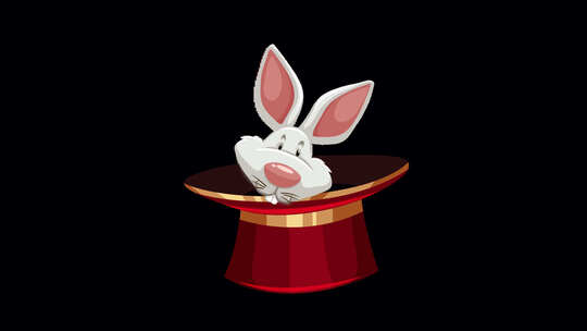 卡通魔法帽兔子动画视频素材模板下载
