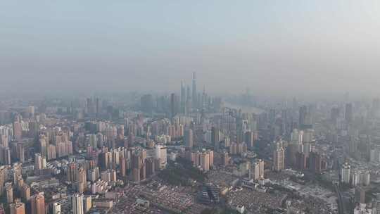 上海清晨天际线航拍