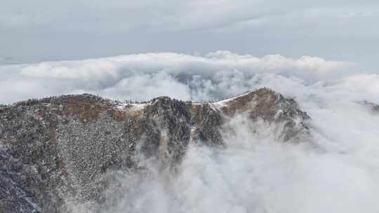 秦岭朱雀国家森林公园（冰晶顶）雪景航拍