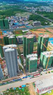 视频合集竖屏航拍桂林城北区城市建筑交通