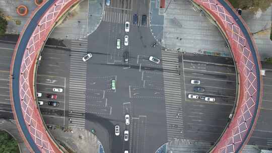 现代化城市商业区的航拍景象