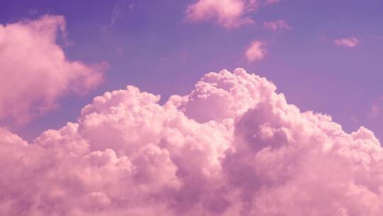 浪漫天空粉色云朵延时唯美梦幻彩色云彩晚霞视频素材模板下载