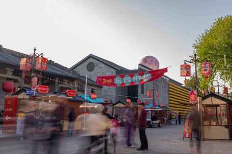 夜市人流 新年人流 夜市 烟火气 霓虹灯