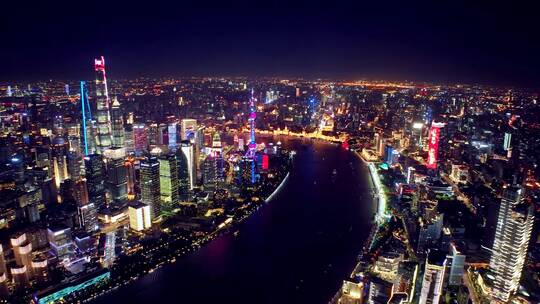 上海浦西夜景延时合集视频素材模板下载