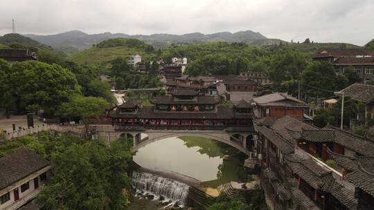 湖南湘西芙蓉镇4A景区航拍